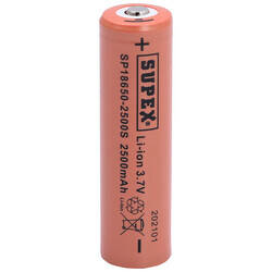 Supex SP18650-2500S 2500mAh 3.7V 18650 Model Li-Ion Uçlu Kafa Pil - 3