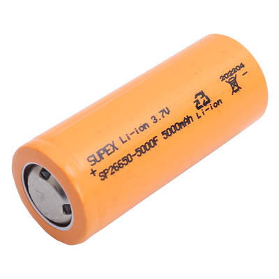 Supex SP26650-5000F 3.7V 26650 Model 5000mAh Li-İon Düz Kafa Pil - 2