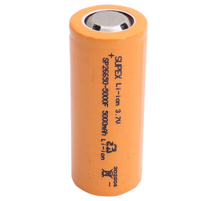 Supex SP26650-5000F 3.7V 26650 Model 5000mAh Li-İon Düz Kafa Pil - 1